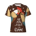 thumbnail image 4 of Vsdgher Rooster And Chicken Print Men's Dry Fit Mesh Athletic Shirts Moisture Wicking Tennis T-Shirt Tops, 4 of 9