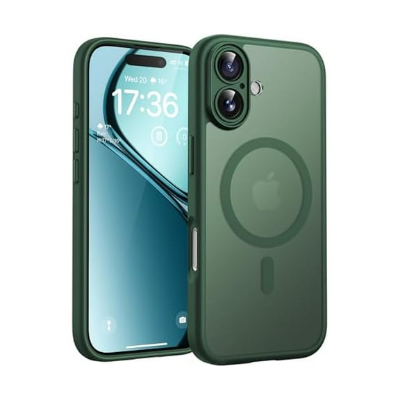 1997 for iPhone 17 Case, Full Camera Protection, Built-in Magnetic Ring, Compatible with Magsafe Charger, Drop Protection, Translucent Matte Phone Case for iPhone 17 6.3 inch (Alpine Green)