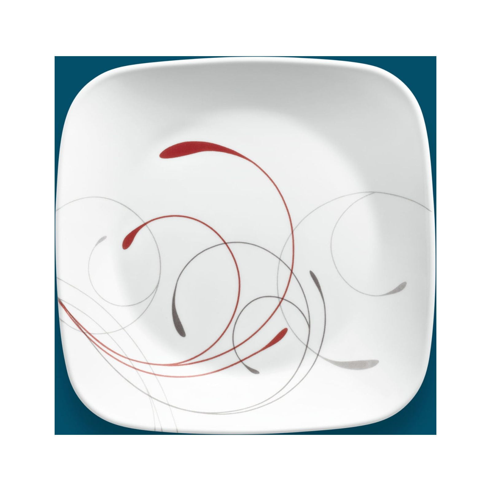 Corelle Splendor, White and Red Round 12-Piece Dinnerware Set