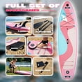 thumbnail image 4 of Quashley Pink Inflatable Paddle Board 10'6" x 33" Wide SUP with Paddle, Pump, Backpack & Leash, 4 of 7