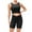 Black, variant on Women Workout Sets 2 Piece Yoga Outfits Seamless Ribbed Sports Bra Crop Tank Top High Waist Biker Shorts Exercise Set,White XL