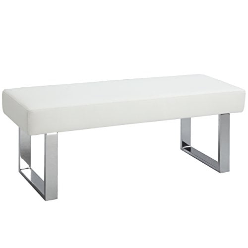 Milan Lillian Faux Leather Long Bench White Walmart Canada