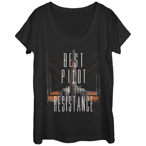 Women's Star Wars The Force Awakens Best Pilot in the X-Wing  Scoop Neck Black Medium