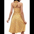thumbnail image 2 of Robe d'Été Sans Manches Portefeuille à Col en V à Fleurs pour Femme Mini Robe Jaune m, 2 of 5