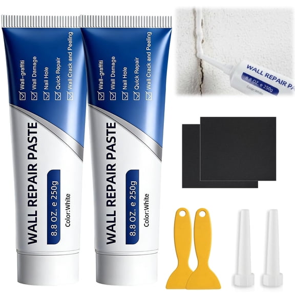 Drywall Repair Kit 2 PCS, Wall Mending Agent, Wall Patch Repair Kit with Scraper, Multi-Functional Drywall Patch Paste for DIY Home Fix