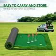 thumbnail image 6 of Mulinsonfly 12x5FT Golf Putting Green Mat - Professional Practice Mat with 3 Steel Cups, 2 Slope Pads & Non-Slip Base, Indoor/Outdoor Turf Mat Simulates Real Green Roll, 6 of 8