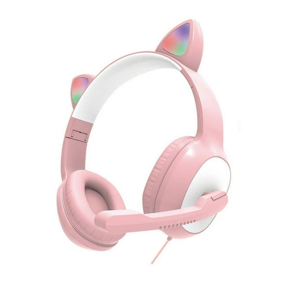 Casque Filaire Mignon avec Micro Casques sur l'Oreille Son HiFi Basses Musique Stéréo Écouteurs 3.5mm+USB Câble Audio pour Android PC