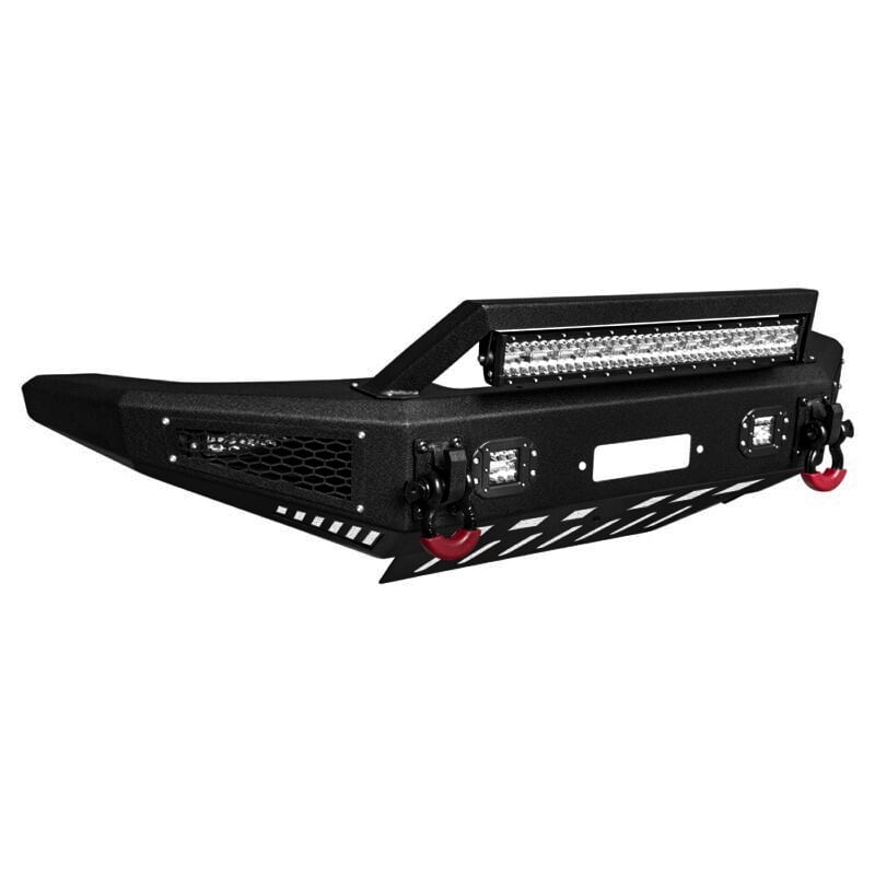 Vijay Compatible with 2007-2008-2009-2010-2011-2012-2013-2014 Toyota FJ Cruiser Front Bumper Textured Black Steel with Lights and D-rings