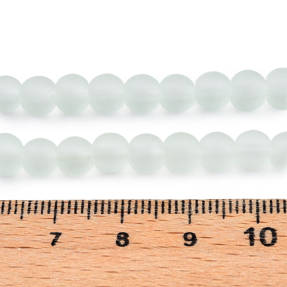 20Strand Transparent Glass Bead Strands Frosted Round Pale Green 6mm Hole: 1.3~1.6mm about 140pcs/strand 31.4 inch