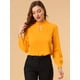 thumbnail image 3 of AllegK Dde San Patricio profesional Blusas de gade manlarcon cuello alto elegante pamujer Amarillo brillante S, 3 of 6