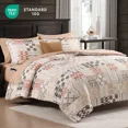 thumbnail image 3 of Amberspace Plaid Design 7-piece Bed in a Bag Comforter Set with Sheets,Beige Brown,Queen, 3 of 8