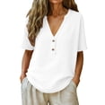thumbnail image 2 of Blczomt White Trendy Tops for Women 2026 Tunic Short Sleeve Blouses Casual Lightweight Women's Blouse, 2 of 6