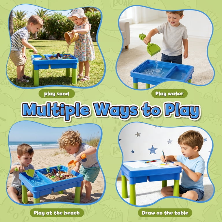 KWANITHINK Sand Table with Dinosaur Toys, Age 3-8 photo 2