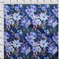 thumbnail image 3 of oneOone Georgette Viscose Medium Blue Fabric Florals Craft Projects Decor Fabric Printed By The Yard 42 Inch Wide, 3 of 4
