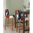 thumbnail image 2 of Navy Blue Burnt Orange Bar Stool Covers Set of 2, Modern Boho Art Geometric Stretch Washable Bar Chair Covers with Backs, Removable Pub Counter Height Chair Cover for Kitchen Dining Room Cafe, 2 of 7