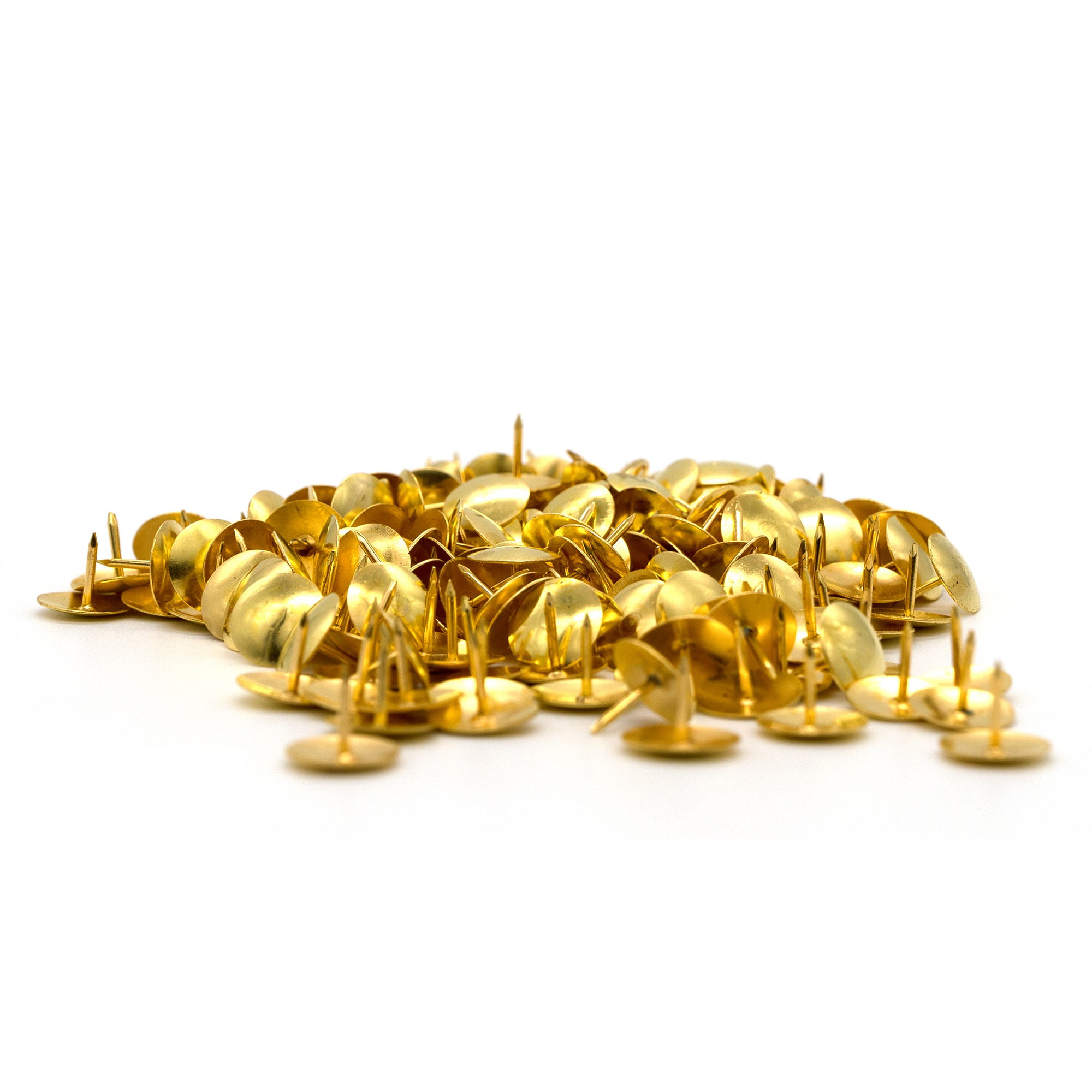 BAZIC Push Pins Gold Metallic Flat Head Steel Thumb Tacks (200
