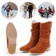 thumbnail image 1 of Botas Occidental Zippe Cortas Cómodas Gamuza Botines Mujer Antideslizantes Ligeros para Otoño Invierno Rojo, 1 of 9