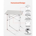 thumbnail image 6 of KFFKFF Folding Camping Table, Portable Aluminum Roll-Up Side Table, Lightweight and Compact with Carry Bag, Ideal for Outdoor Cooking, Tailgating, Grilling, Picnics, and Travel, Silver, 6 of 9