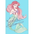 thumbnail image 2 of Girl's The Little Mermaid Ariel Watercolor Graphic Cropped T-Shirt Blue X Large, 2 of 3