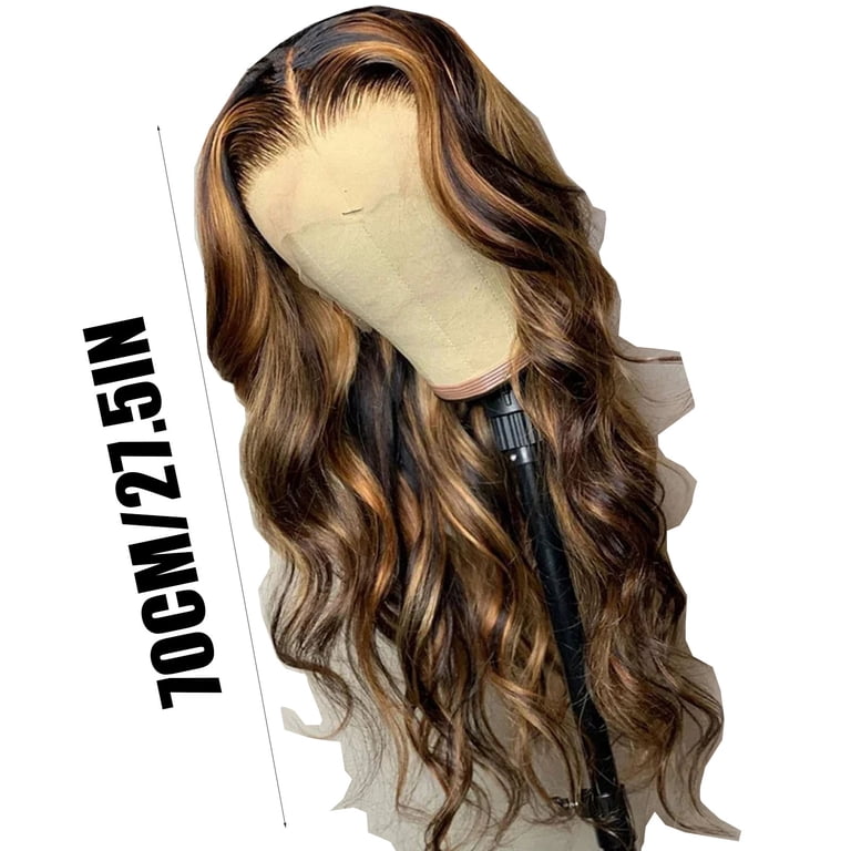 HD Deep Lace Front Long Blonde and Brown Wavy Heat Resistant Wig 40 Inches Long Deep Wave Highlight Brown Blonde Lace Frontal  main image 2