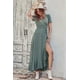 thumbnail image 5 of Vestido Largo Cruzado PRETTYGARDEN para Mujer, Floral Verde Oscuro, Talla XL, 5 of 8