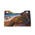 thumbnail image 4 of Lsque Colorful Maple Leaf Beach Turtle Printed Long Tissue Box Cover Holder, Facial Paper Organizer Dispenser,Triangle with Bottom Belt, PVC Leather Decorative Organizer, 4 of 9