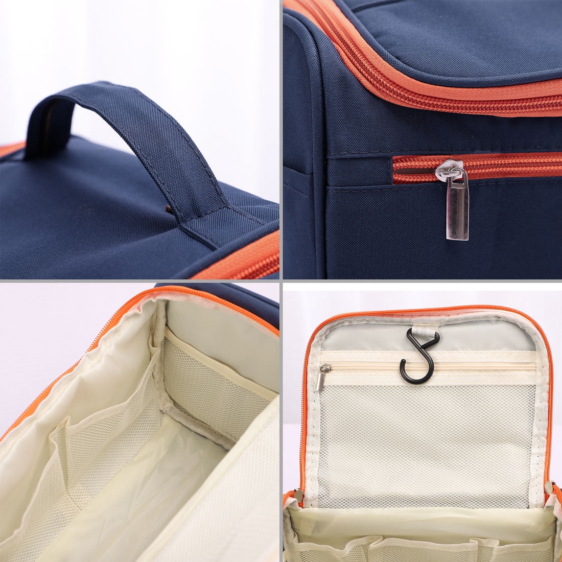 Unique Bargains Travel Wash Storage Oxford Cloth Toiletry Pouch Bag Organizer Navy Blue