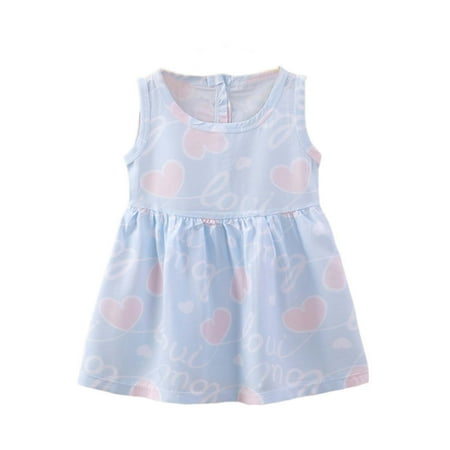 

Geire Stylish Girls Printed Dress Sleeveless Crewneck for Back-to-School Season - Comfortable Flattering Fit Perfect for School Days Casual Occasions and Special Events