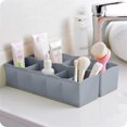 thumbnail image 4 of pdqouc 5 Compartments Multi-Purpose Superimposable Underwear Socks Jewelry Storage Box Plastic Drawer Storage Box Home Closet Desktop Organizer Box No Lid, 4 of 5