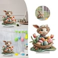 thumbnail image 5 of YWIYIUD Easter Decoration Spring Easter Centerpieces Tiered Tray Decor BunnyOrnament 2D Acrylic Desktop Ornament Cartoon Cute Easter Rabbit Egg Flower Decoration for Living Room Holiday Party Supplie, 5 of 8