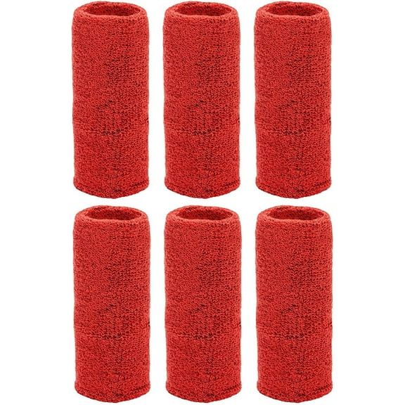 Sports 6-Inch Long Wrist Towel Wristbands (6 Pack)