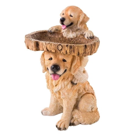 xiuh resin dog birdbath polyresin antique garden bird bath for home garden yard yellow