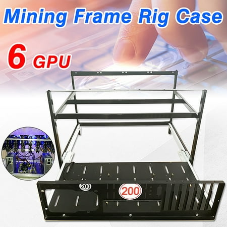 6 mining frame case GPU 4 Fan Slots Drawer Open Crypto Coin Open Air Mining Miner Frame Rig Case Up For ETH BTC
