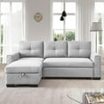 thumbnail image 6 of Tufted Sectional Chaise Sofa Sleeper with Storage in Dark Grey, 6 of 14