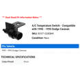 thumbnail image 2 of A/C Temperature Switch - Compatible with 1990 - 1995 Dodge Caravan 1991 1992 1993 1994, 2 of 2