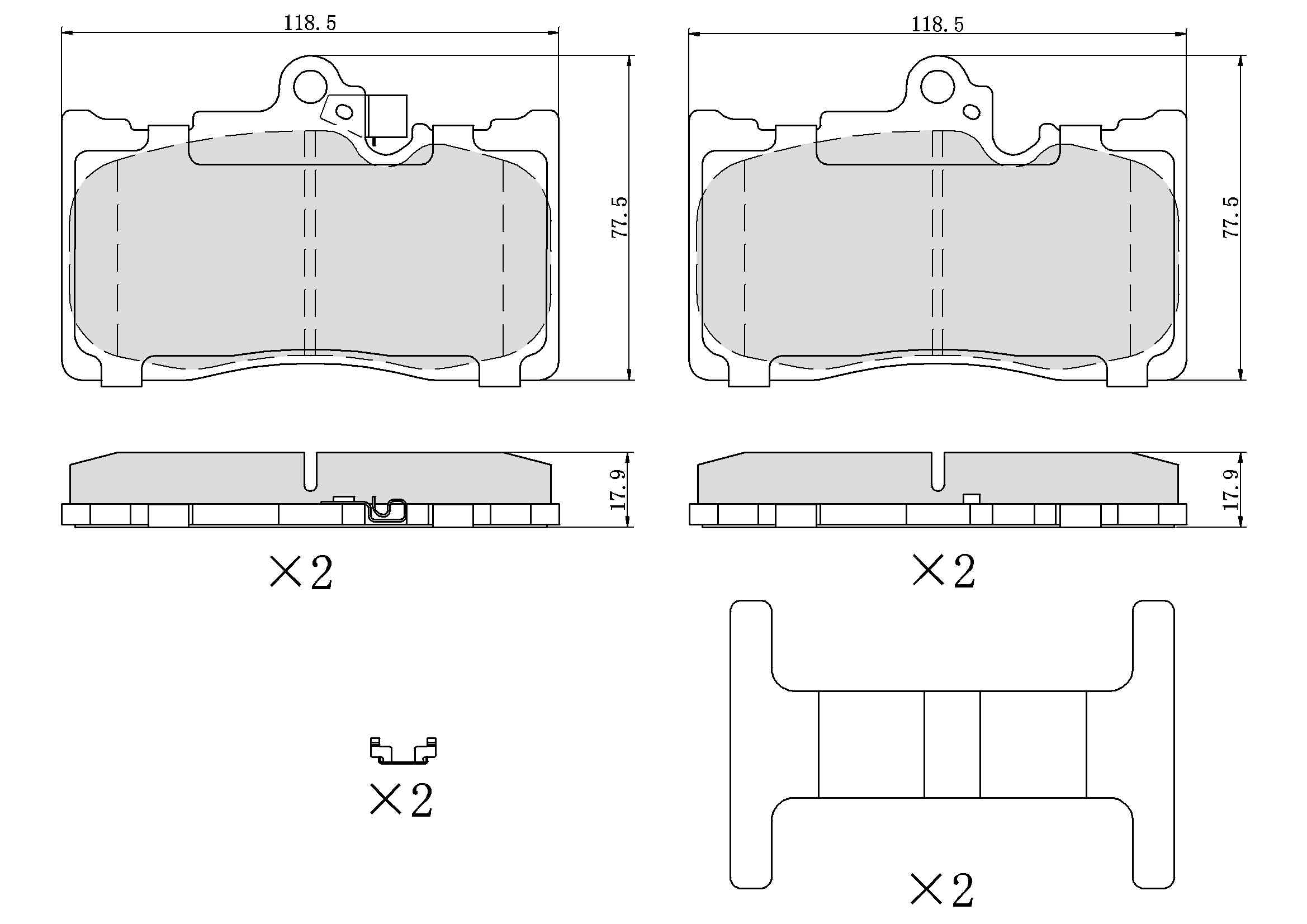 Winstop Brake Pad Set, Front WS.1118.0.C, Lexus IS350 2022-2006