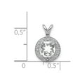 thumbnail image 4 of White Sterling Silver Charm Pendant (04) April Topaz (White) Round Diamond 14 mm 10, 4 of 4