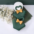 thumbnail image 3 of qczoyp 10 Pack Mini PU Leather Bowknot Gift Bags: Reusable Mini Handbag Gift Boxes with Heart-shape Handle, Party Favor Bags for Weddings, Baby Showers, Christmas, Halloween Party Decor (Green), 3 of 12