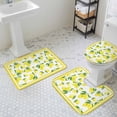 thumbnail image 3 of Summer Lemon Bathroom Rugs Set Fruit Farmhouse Leaf Yellow Edge Non Slip Absorbent Soft Bath Mats 3 Piece Set with Bathroom Rug, U-Shaped Floor Mat, Toilet Seat Cover Large Size, 3 of 9