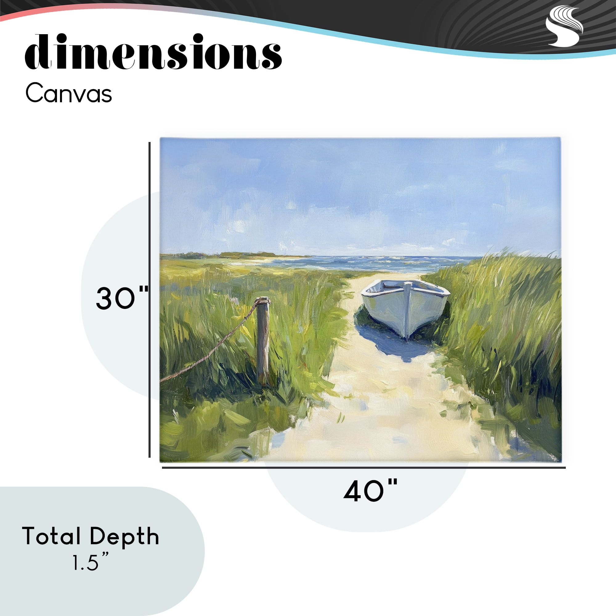 Stupell Industries Moored Boat on Path Canvas Wall Art, design by Sisi and Seb
