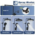 thumbnail image 5 of 10" Black Rain Shower Head with Handheld Spray Rainfall Showerhead with 6 Settings Hand Held Shower Built-in Power Wash for Cleaning + 12" Shower Head Extension Arm,79" Shower Hose, 5 of 7