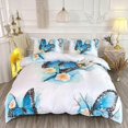 thumbnail image 4 of Duvet Cover Queen Size,Blue Watercolor Bedding Set,Butterfly Comforter for, 4 of 9