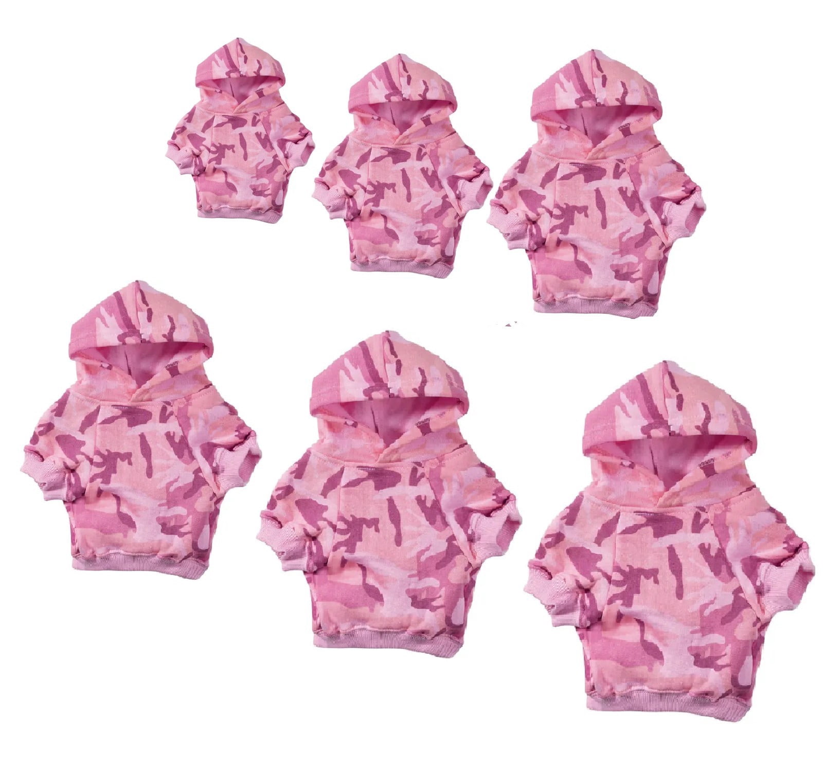 Camouflage Dog Hoodies Fleece Lined Chic Warm Pink or Green Camo Sweatshirts (Medium-Pink)