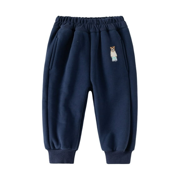 Akiihool Boys Uniform Pants Boys Cargo Pants Wide Leg Streetwear Twill Chino Pants Long (Navy,5-6 Years)