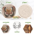 thumbnail image 2 of 6 Pcs Drink Coasters with Holder 3.94in Woven Coasters for Drinks Gorgeous Colors Butterfly Coaster Set for Protection Table, 2 of 7