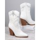 thumbnail image 2 of Faux Leather Pointy Toe Stacked Block Heel Boots, 2 of 4
