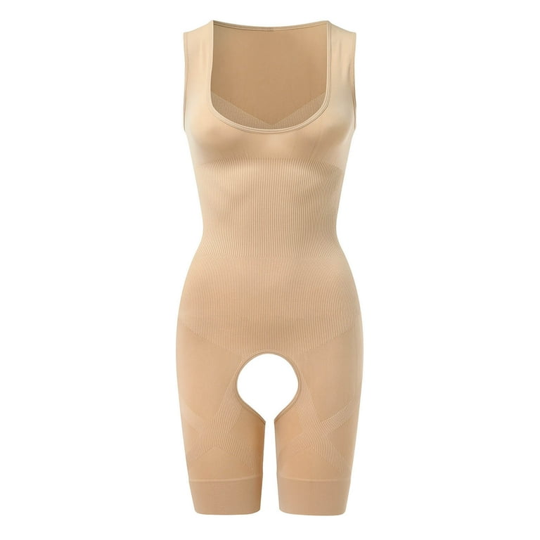 MRULIC lingerie for women Women's Shaping Waist Tights Slim One-Piece Belly  In Body Shapewear Bra Beige A + One size 