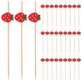 thumbnail image 1 of Miangastore 100pcs Disposable Food Picks Strawberry Topper Fruit Appetizer Drink Picks Sticks, 1 of 9