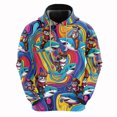 thumbnail image 3 of Sudadera con capucha con estampado 3D de gato arcoíris y galaxia para hombre, ropa con diseño de dibujos animados, sudaderas de gatos, ropa de calle masculina de hip hop, sudadera con capucha con taco, 3 of 5