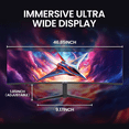 thumbnail image 4 of CRUA 49 Inch Ultra-Wide Curved Gaming Monitor | 240Hz | DQHD 5120x1440p | 1500R Curve | AMD FreeSync | Built-in Speakers | Wall Mount Install，Height adjustable | HDMI & DP, Black, 4 of 9